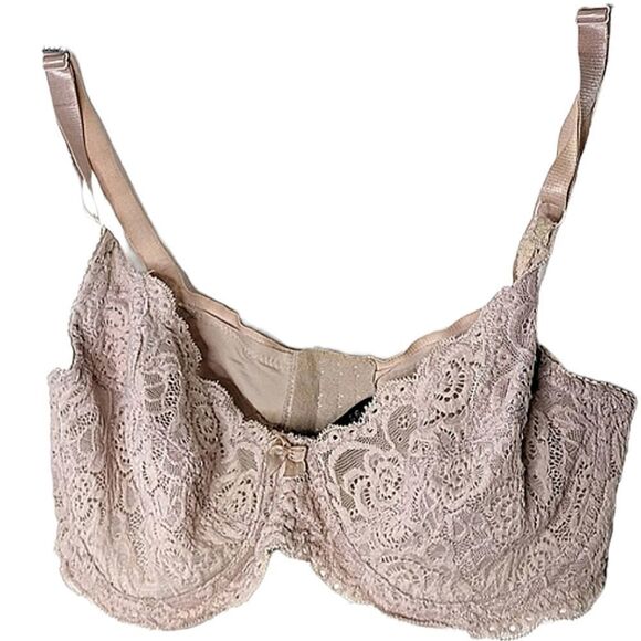 Blush Pink Stretch Lace Underwire Bra  36DD 36E - Picture 1 of 10